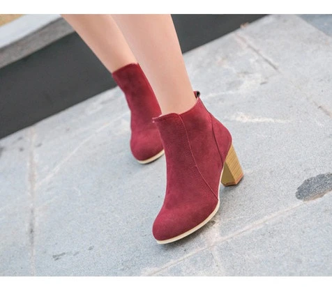 Pop Otoño Invierno botas de mujer europeas señora zapatos Martin botas gamuza Cuero con grueso Scrub Tamaño 27 28|Botas el tobillo| - AliExpress