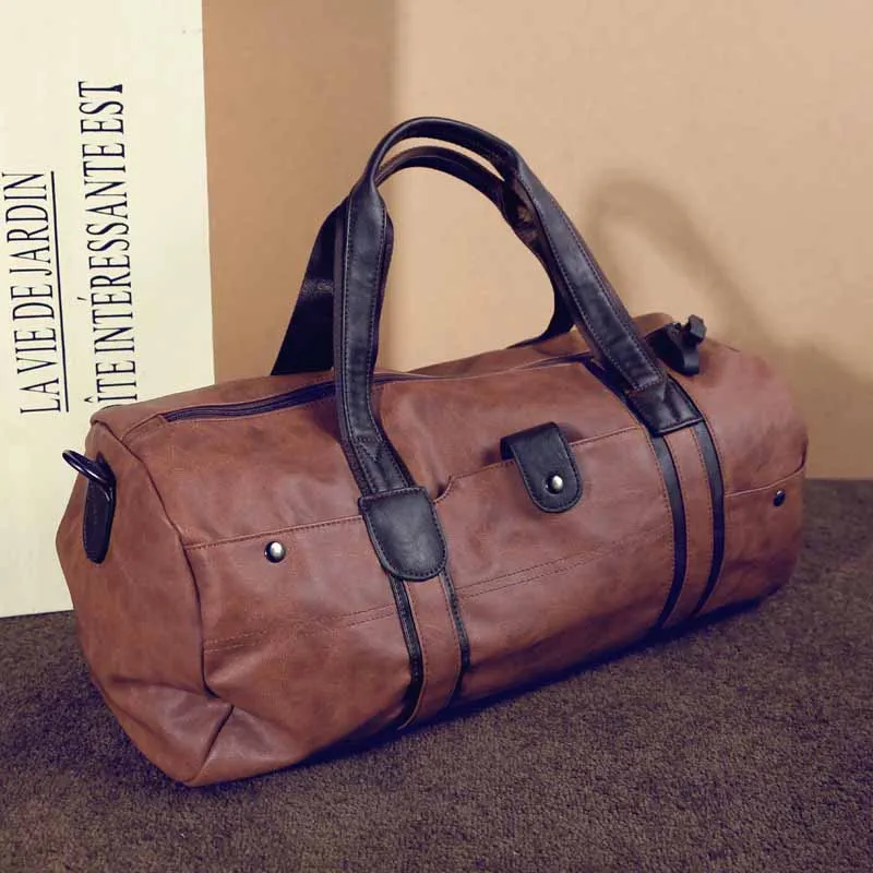 Men Vintage Retro Leather Travel Bags Hand Luggage Overnight Bag Men Vintage Retro Leather Travel Bags Hand Luggage Overnight Bag Fashionable Designers Large Duffle Weekend In From On