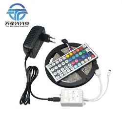 Txg 5 м RGB 2835 SMD гибкие Светодиодные ленты света 60leds/M 44Key ИК-пульт дистанционного DC12V 3A Адаптеры питания дома закрытый светильник украшения