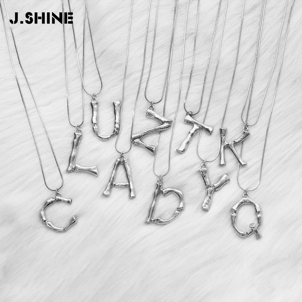 JShine, серебряное ожерелье с подвеской в виде алфавита лавы 26 цветов, комбинация, ожерелье с большими буквами, женское ювелирное изделие, A-Z