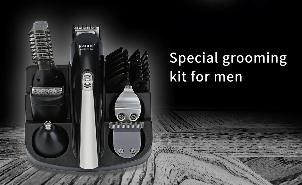 Kemei KM-600 машинка для стрижки волос профессиональный триммер 6In1 Бритвенные наборы Электрический Для мужчин волос резки бритва борода Clipper