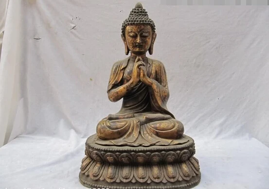 

USPS to USA S0101 Tibet Fane classical Copper Bronze Tathagata Amitayus Sakyamuni Buddha Statue (B0328)