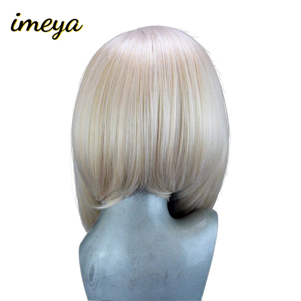 Imeya блонд цвет короткий Боб синтетические волосы на кружеве парики с боковой частью термостойкие парики для женщин