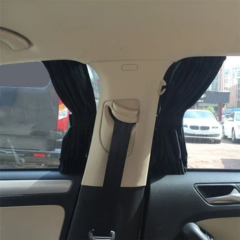 

Visor Curtain Vehicle Black Accessories SUV Window Anti-UV Sunshade 2Pcs