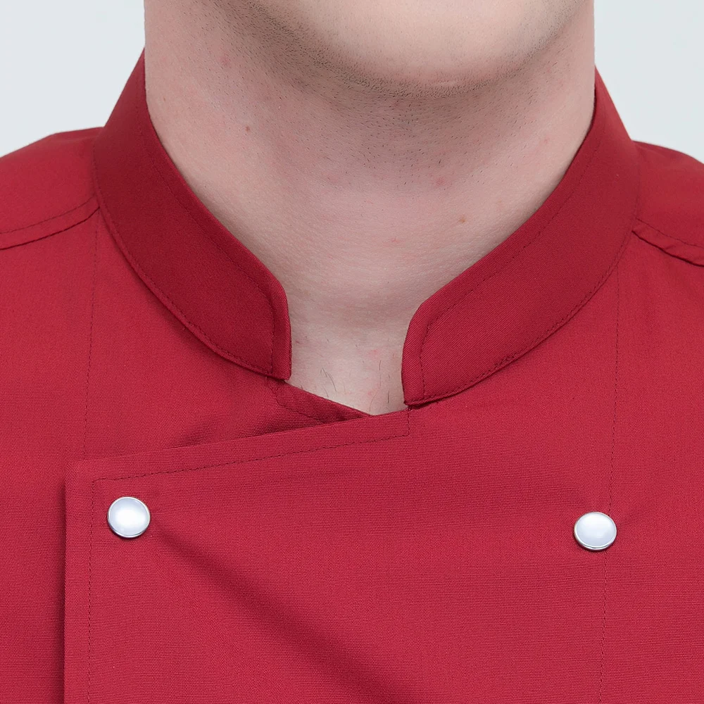 sanxiaxin Kitchen Chef Uniform Food Service Wholesale 4 colors Short Sleeve Double Breasted Bakery Cook Wear Chef Jacket & Apron