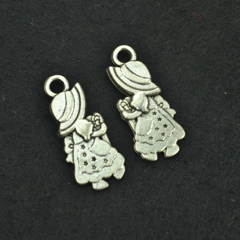 Free Shippin 10 pcs 28*12 mm antique silver Alloy girl charms Pendant
Jewelry Findings 3326A