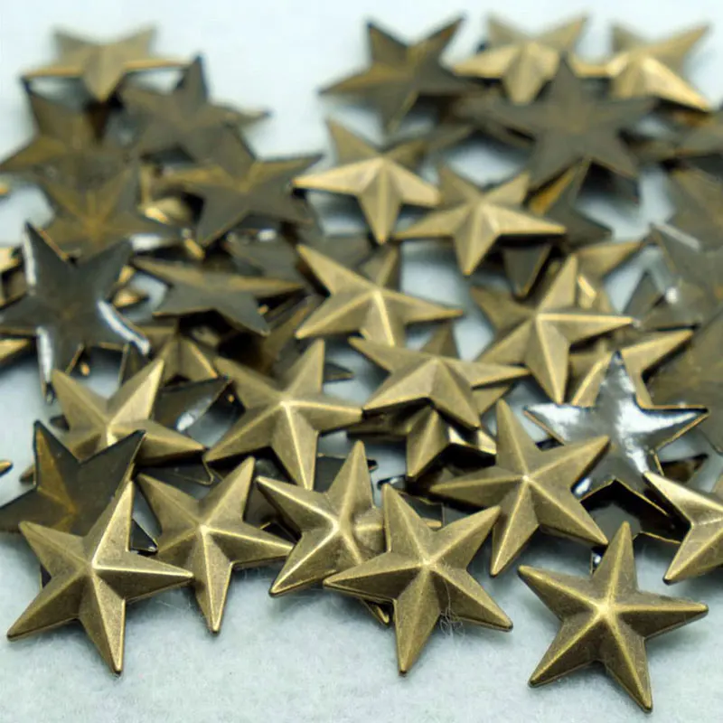 

Beadsland Hotfix Iron On, 10mm Flat Back Star Studs - 1/4" FlatBack Glue on Studs 100pcs DIY Art Decoration
