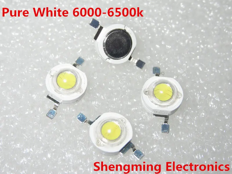 

10PCS 1W LED High power Lamp beads Pure White/Warm White 300mA 3.2-3.4V 100-120LM 30mil