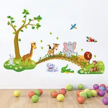 1 шт., съемные настенные наклейки с животными для детской комнаты, для детской комнаты, для мальчиков, для спальни, настенные наклейки, Декор, Фреска, виниловые наклейки DIY, 90x140 см