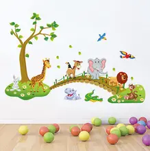 1 Pcs נשלף בעלי החיים קיר אמנות מדבקות לילדים חדר ילדי ילד חדר שינה קיר מדבקות דקור קיר ויניל DIY מדבקה 90x140 cm(China)