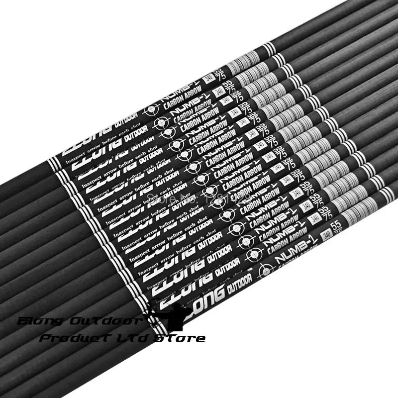 Free Shipping 20PCS 30 Spine 340 ID6 2MM Pure Carbon Arrow Shaft For DIY Arrow Hunting