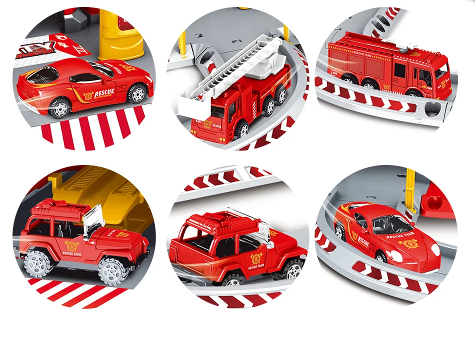 3D городской полицейский участок железная дорога сплав автомобиль играть Инженерная пожарная машина трек автомобиль DIY модель строительные наборы сборки детские игрушки