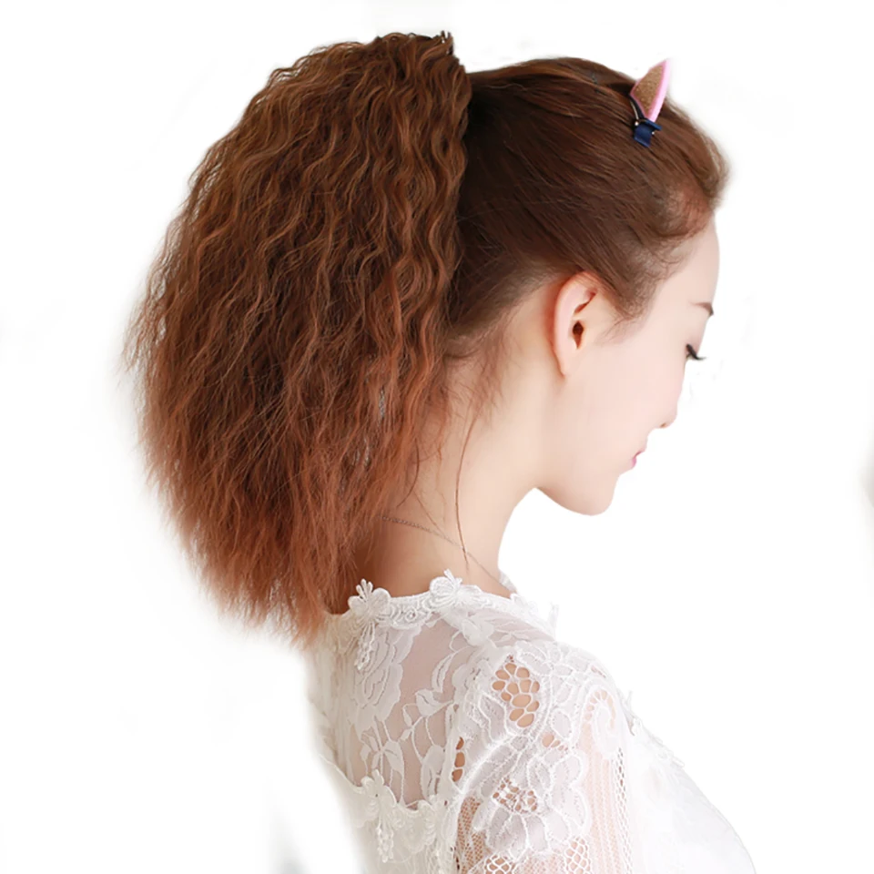 MEIFAN, длинные кудрявые волосы на завязках, конский хвост, накладные волосы, синтетические волосы, афро накладные волосы для женщин