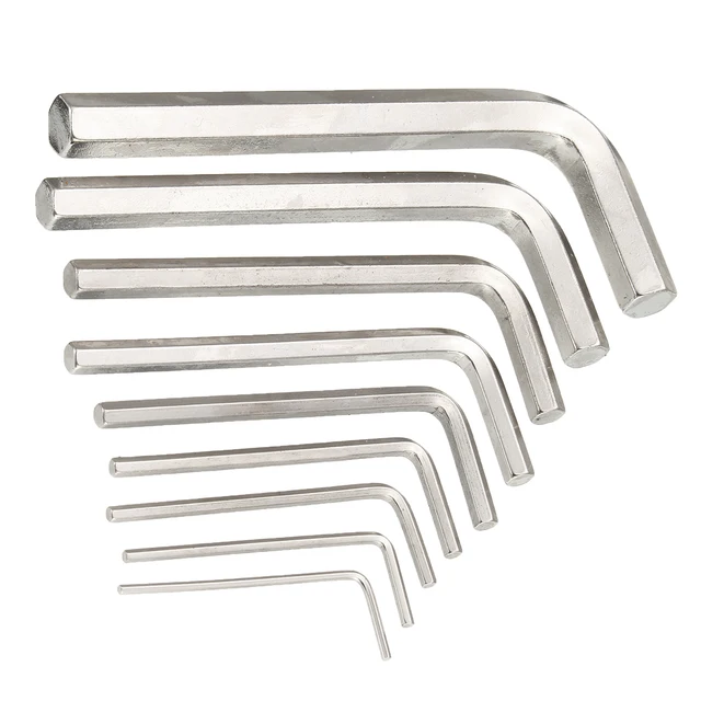 9Pcs Metric Combination Hex Key  Metric Allen Ball Point Wrench Set 1.5mm to 10mm  Industrial Spanner Torque Key Hand Tool