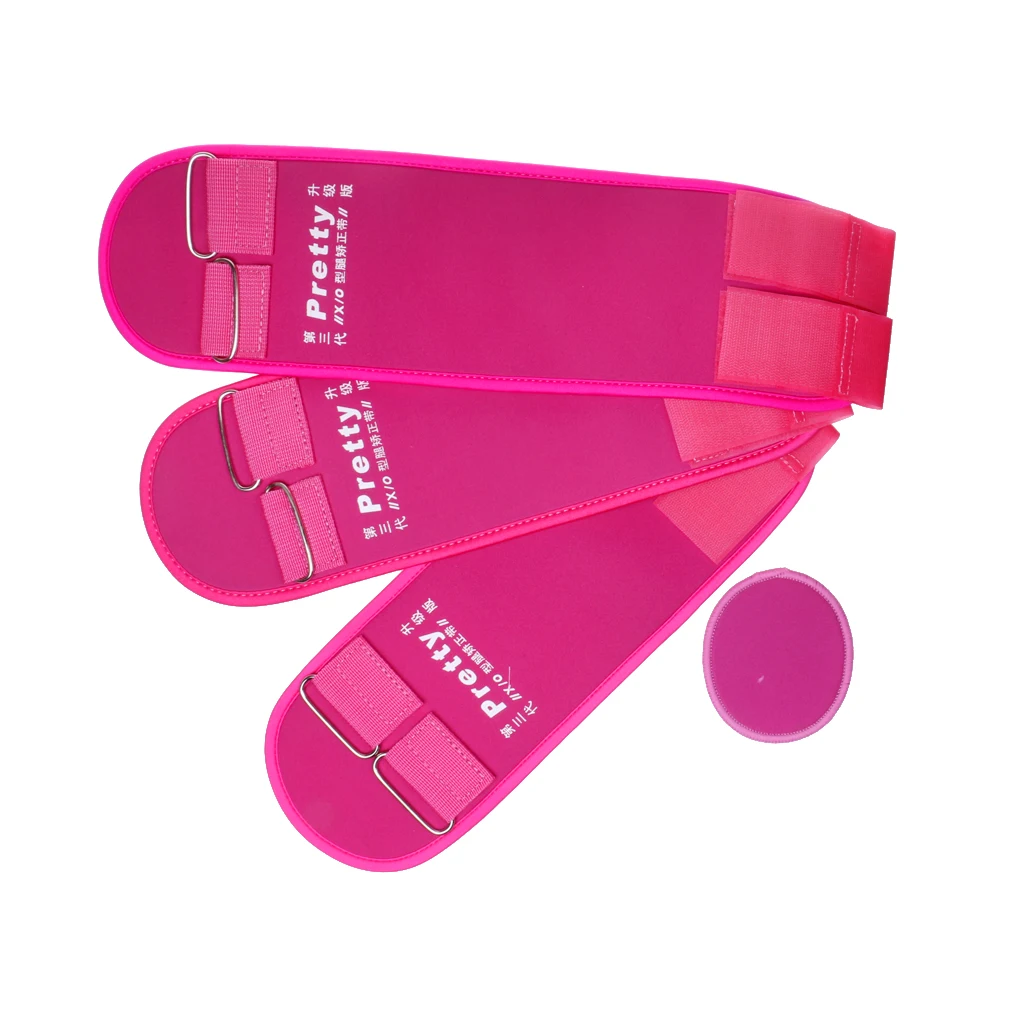 

3pcs Bow Bowed Legs Correction Bands Knock Knee Straightening Belt Pink
