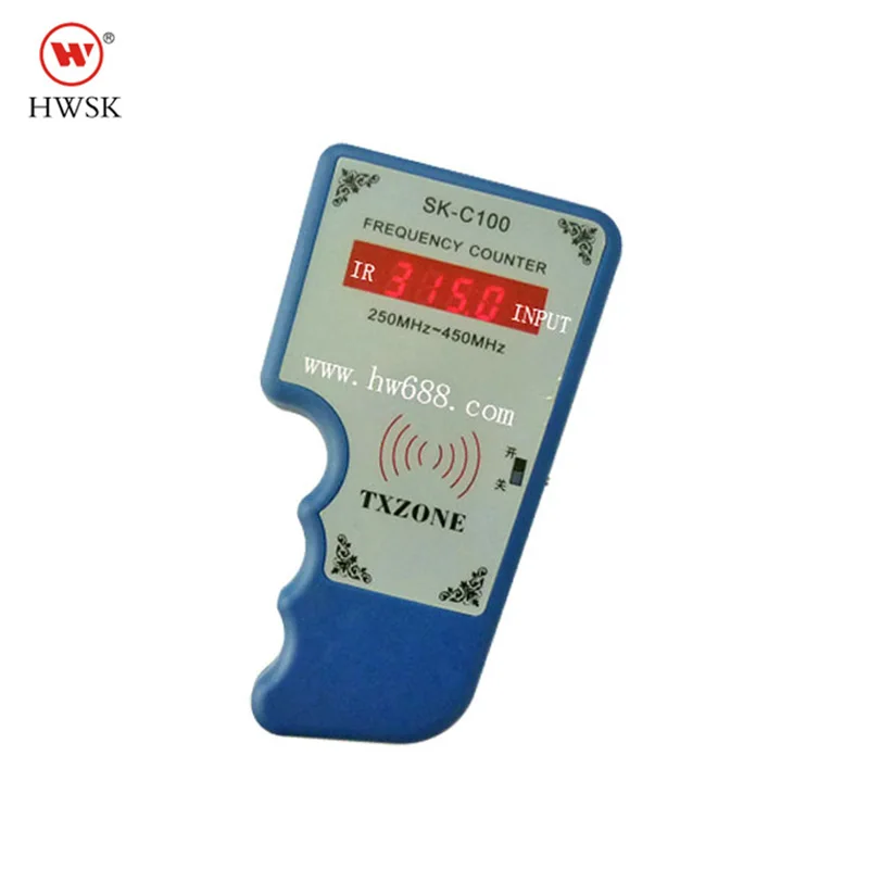 

SK-C100AWireless RF Portable Frequency Meter with With infrared sensing Scanner Counter Wavemeter 250MHz-450MHz