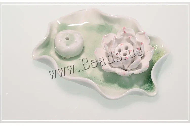 Ceramic Incense Burner Holder Portable Porcelain Lotus Flower Censer  Aromatherapy Furnace Holder Use In Home Office Teahouse