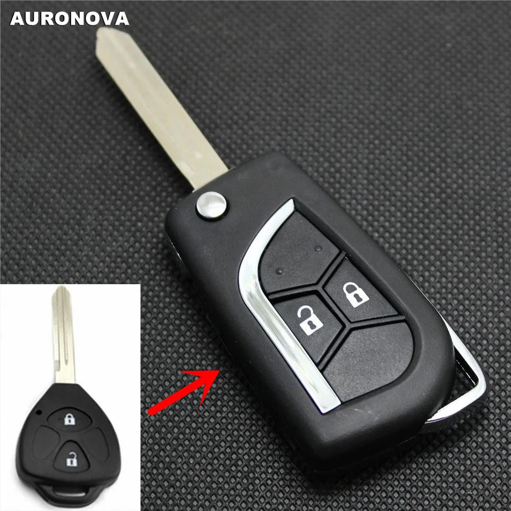 

AURONOVA New Upgrade Flip Folding Key Shell for JAC Tojoy RS J3 J6 2 Buttons Modified Remote Car Key Case
