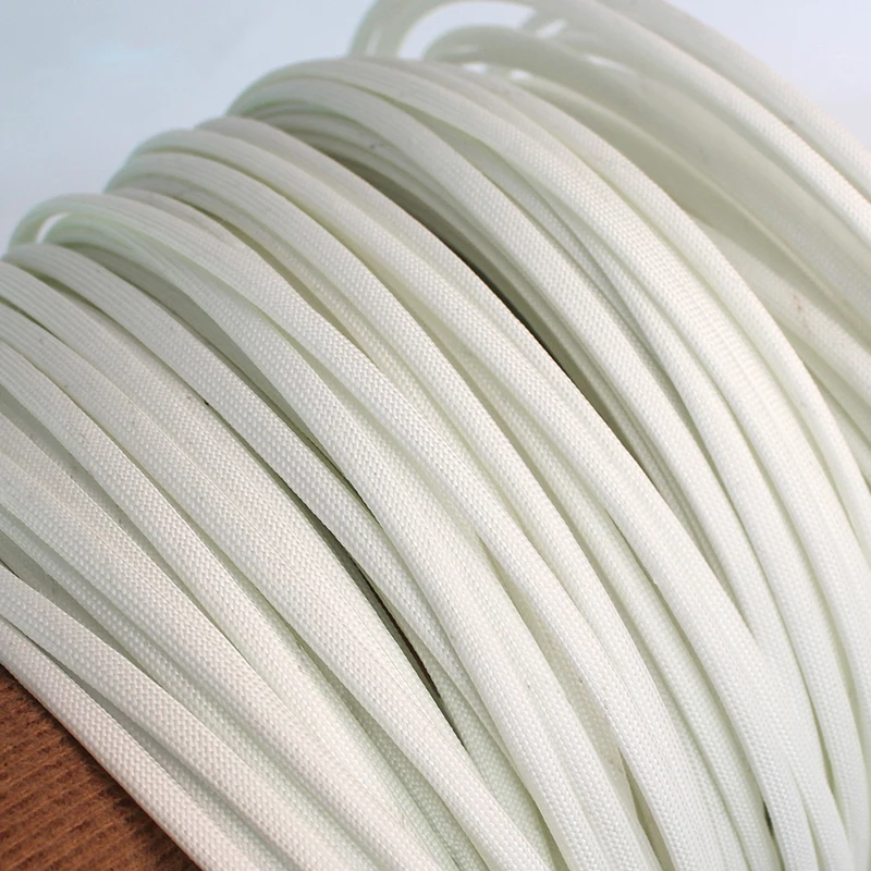 1M 600Deg High Temperature Braided Soft Chemical Fiber Tubing Insulation Cable Sleeving Fiberglass Tube 1-25mm Diameter