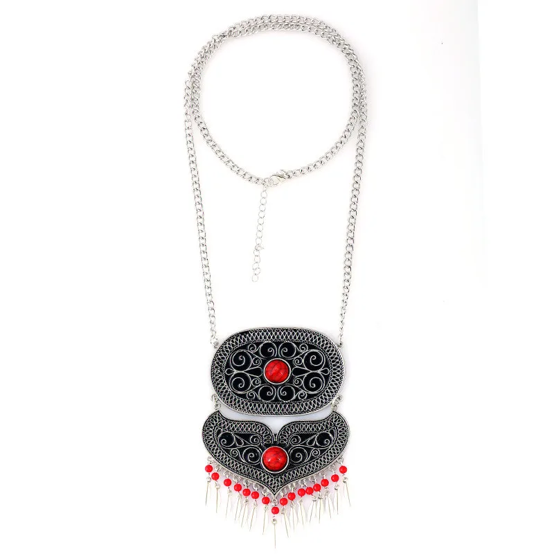 LZLQ, винтажное ожерелье-чокер с вырезами, геометрическими листьями и кисточками, женское колье, 2 цвета, ожерелье из цинкового сплава, кулоны, трендовые ожерелья