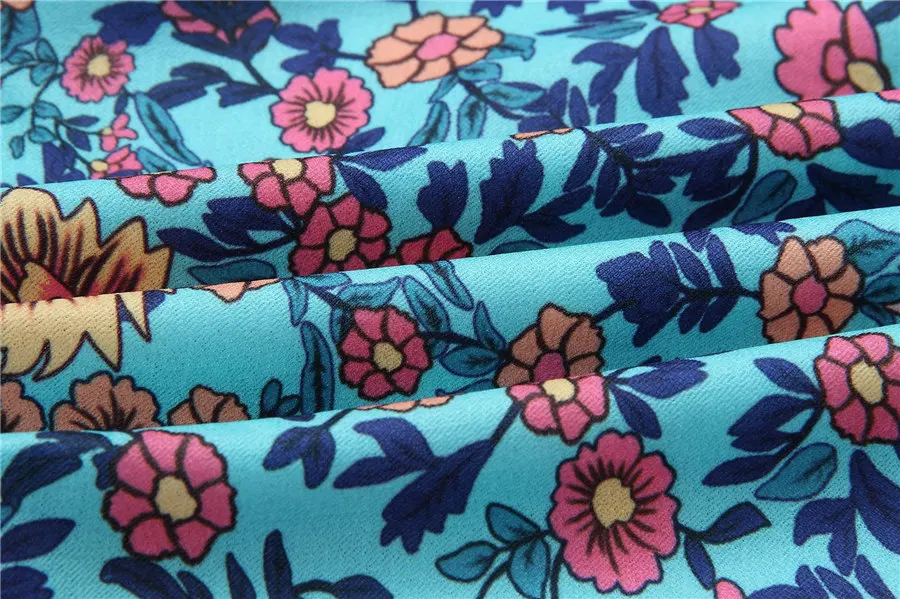 Gladiolus 2019 Floral Print Women Summer Dress Short Sleeve V Neck Button Slim Sexy A-Line Midi Dress Women Casual Dresses Robe (11)