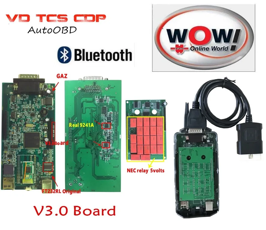 (2PCS) DHL V3.0 Green Board Universal Car Truck Diagnostic Tool WOW CDP Pro Scanner Bluetooth 5.008R2+5.00.12 Keygen | Автомобили и
