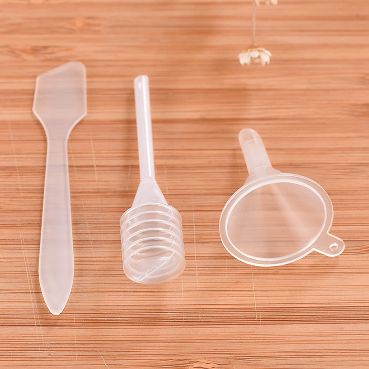 

10pcs Cosmetics Dispensing Measure Mini Liquid Oil Dropper Plastic Funnel Hopper DIY Cream Mixing Spatulas Spoon Cosmetics Tools