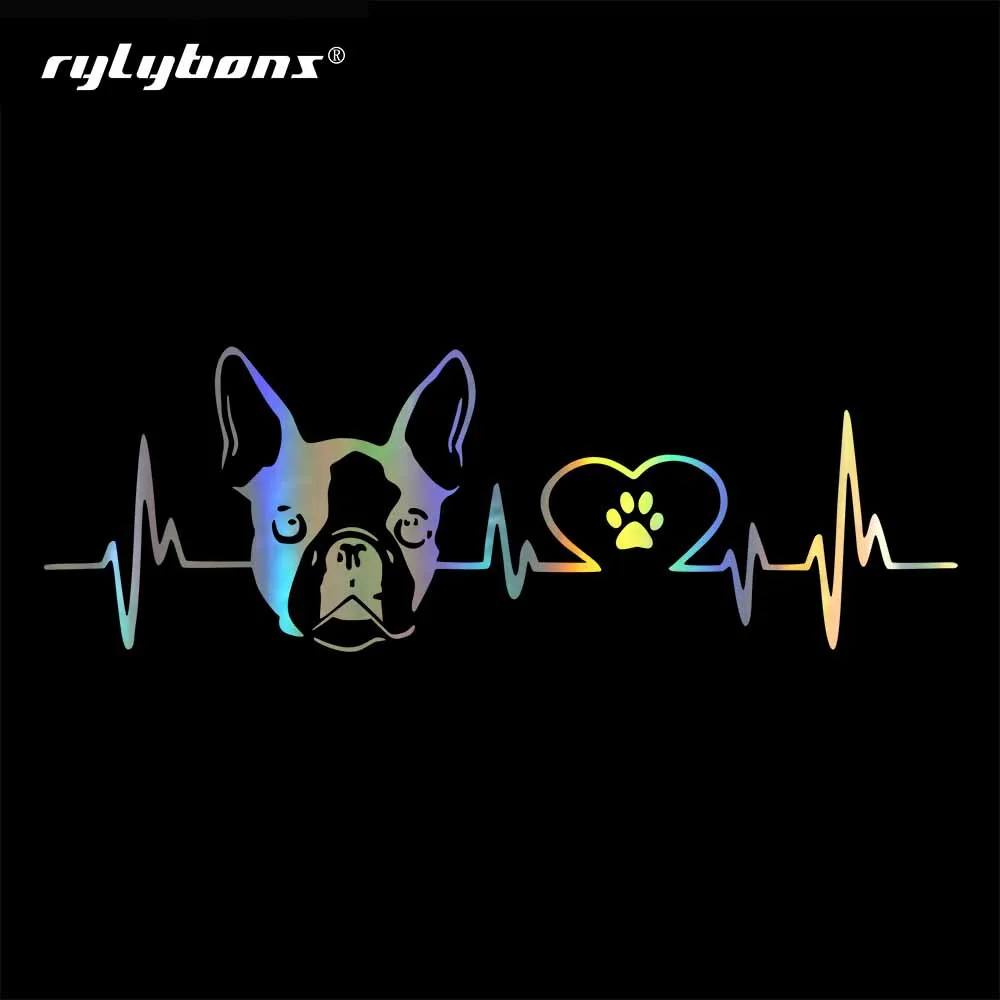 

Rylybons New Car Styling 20CM*6.7CM Boston Terrier Dog Vinyl Decal Car Stickers On The Car Accessories for Auto Products