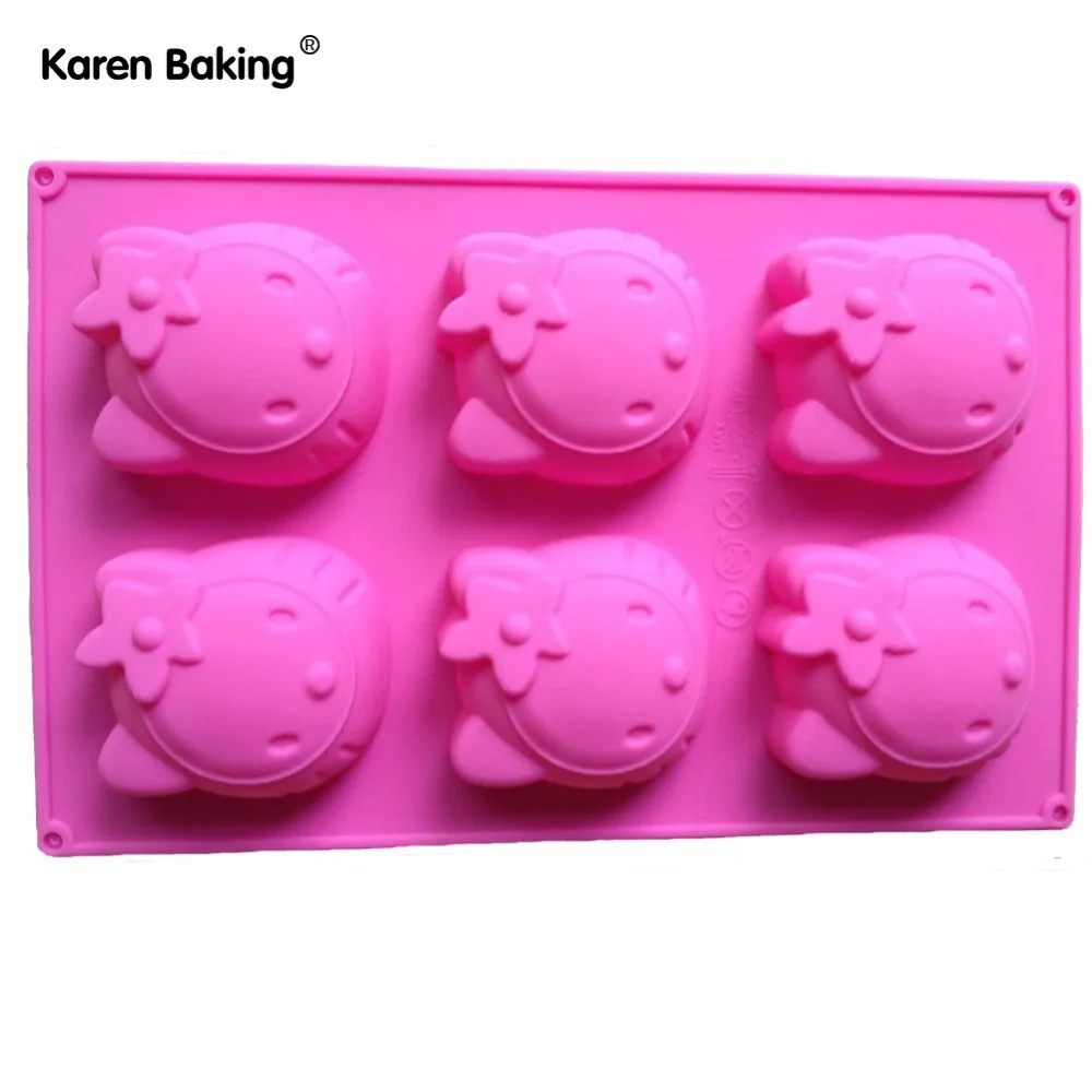 Hello Kitty Shape Silicone Cake Mold Tools Baking Pan Tray Mak B029in