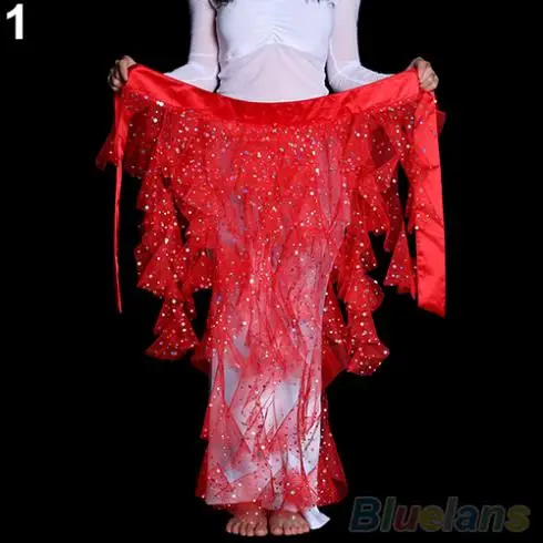 Горячая Танец Живота Сетки Блестки Пояс Хип Шарф Волна Костюм Танцевальная