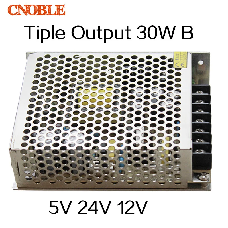 

30W Triple output 5V 24V -12V Switching power supply smps AC to DC