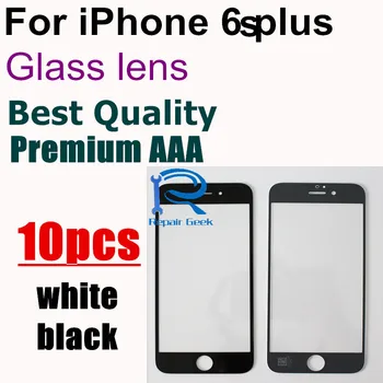 

10pcs Top Quality OCA user quality Front Outer Screen Glass Lens Replacement for iPhone 6s plus 5.5'' White and black