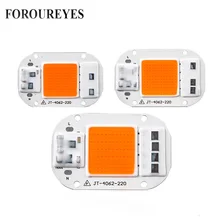 Светодиодный grow light 20 W 30 W 50 W 220 V COB полный спектр светодиодный светильник для гидропонная теплица для выращивания "сделай сам" для комнатные растения, овощи и цветение