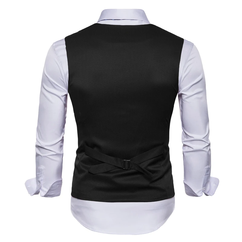 Vest men's fashion simple solid color vest men's large size slim vest send tie men's single-breasted business casual suit vest Vest men's fashion simple solid color vest men's large size slim vest send tie men's single-breasted business casual suit vest