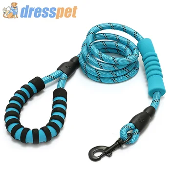

DRESSPET Pet Dog Leash double handle Reflective Polyester Training Leash Rope 6ft Dog Lead For Small Medium Large Dogs