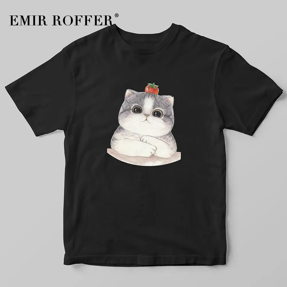 

EMIR ROFFER Harajuku Kawaii Cat Shirt Female 90s Cute Korean Fashion Print T-shirt Graphic Tees Women Summer Tshirts Tops