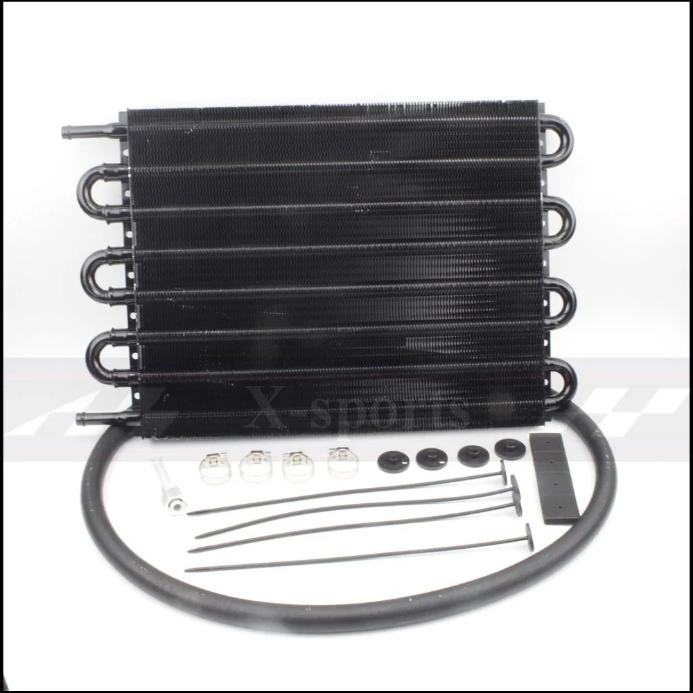 8 Row 315*255*20 Car Cooling System Radiator AT/MT Transmission Oil Cooler Kit Universal Aluminum Black Silver Free shipping