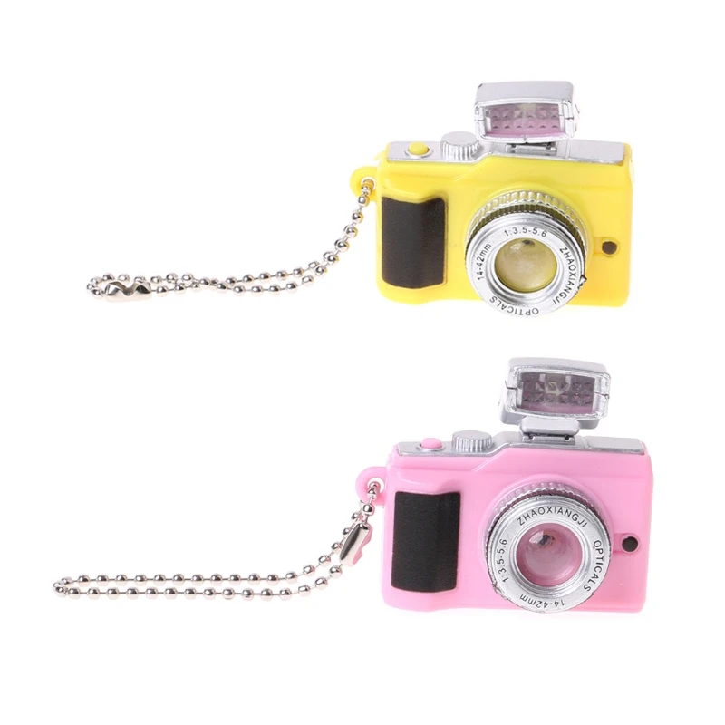 

2 Pcs Creative Mini Camera Toys with Sound LED Flash Lamp Keychains Fun Simulation Camera Light Up Toy Kids Gift