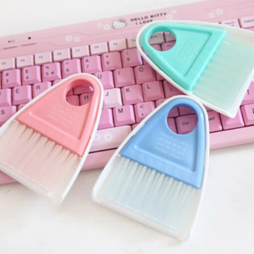 

High Elasticity Wire Brush 1 PCS Mini Desktop Sweep Cleaning Brush Small Broom Dustpan Set Cleaning Tools Color Random