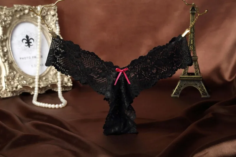 Newest Women G String Sexy Underwear Lace Briefs Panties Transparent Super Thin Hollow Thongs (13)