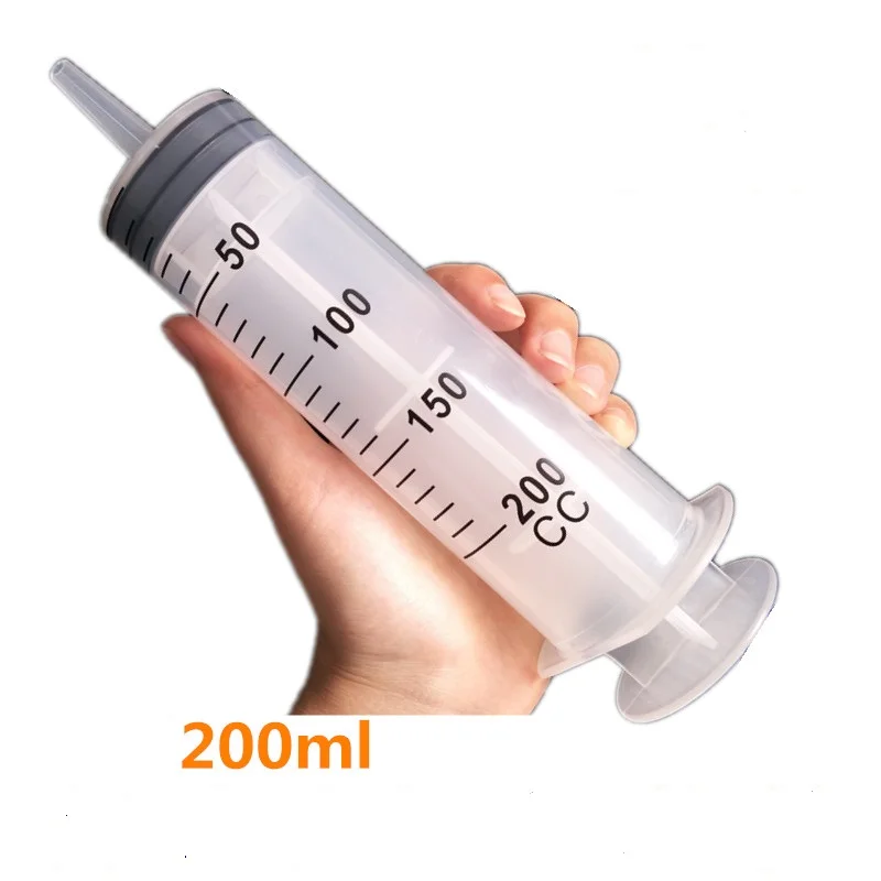 

200ml Large Large-capacity Plastic Injection Syringe Pump Tubing Pump Needle Feeding Gel Enema Tools Wide Range to Use