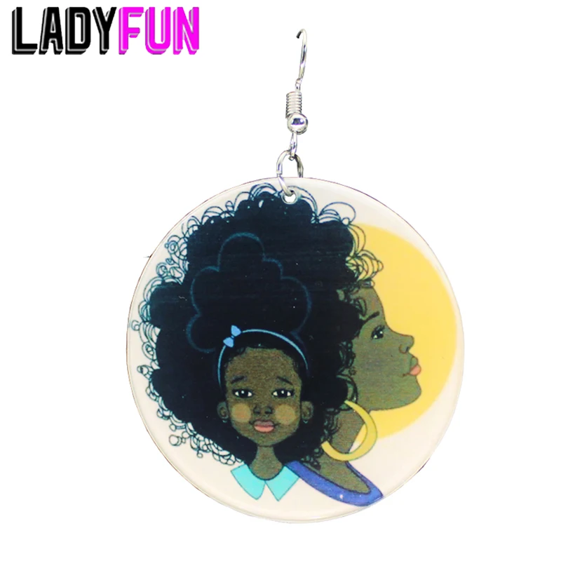 

The Love Between A Mother and Daughter earrings Custom Afro Africa Earring Charms 2 Sided Custom Logo Text Picture