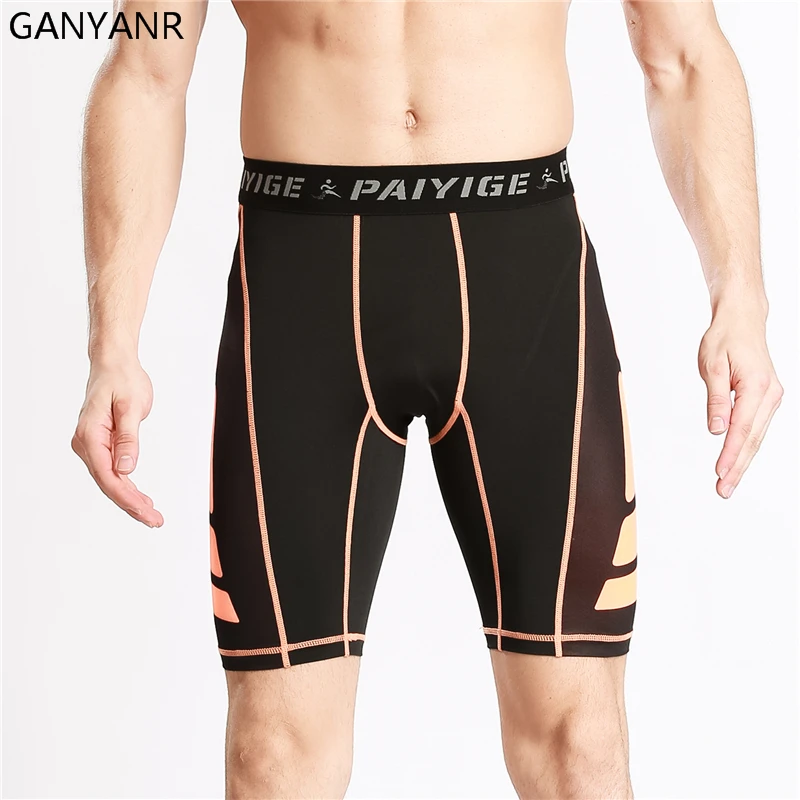 

GANYANR Running Tights Men Yoga Pants Sports Leggings Fitness Basketball Compression Gym Shorts Athletic Jogging Bodybuilding