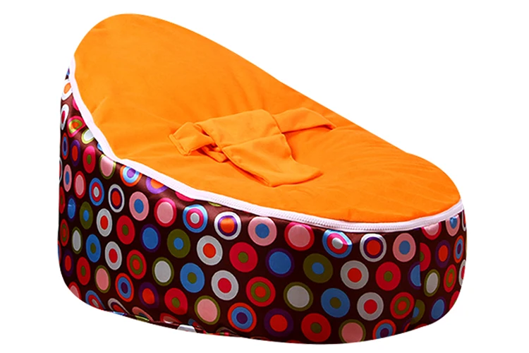 Levmoon Средний коричневый Circl Beanbag кресло мешок детская кровать для сна портативный складной детское сиденье диван Zac без наполнителя