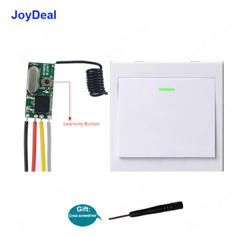 

433 Mhz Wireless Micro Remote Control Switch DC 5V 9V 12V 24V RF Relay LED Light Controller Mini Receiver Wall Panel Transmitter