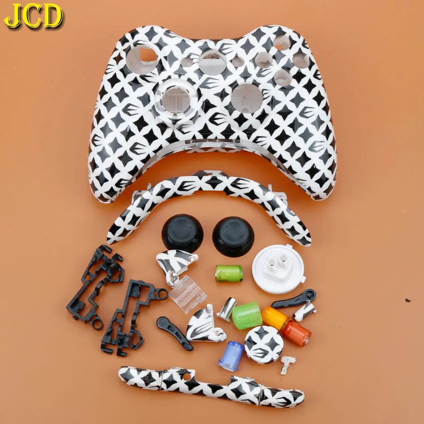 JCD для XBox 360 беспроводной игровой контроллер жесткий чехол Защитный чехол для геймпада полный набор с кнопками аналоговые палочки бамперы - Цвет: Stars