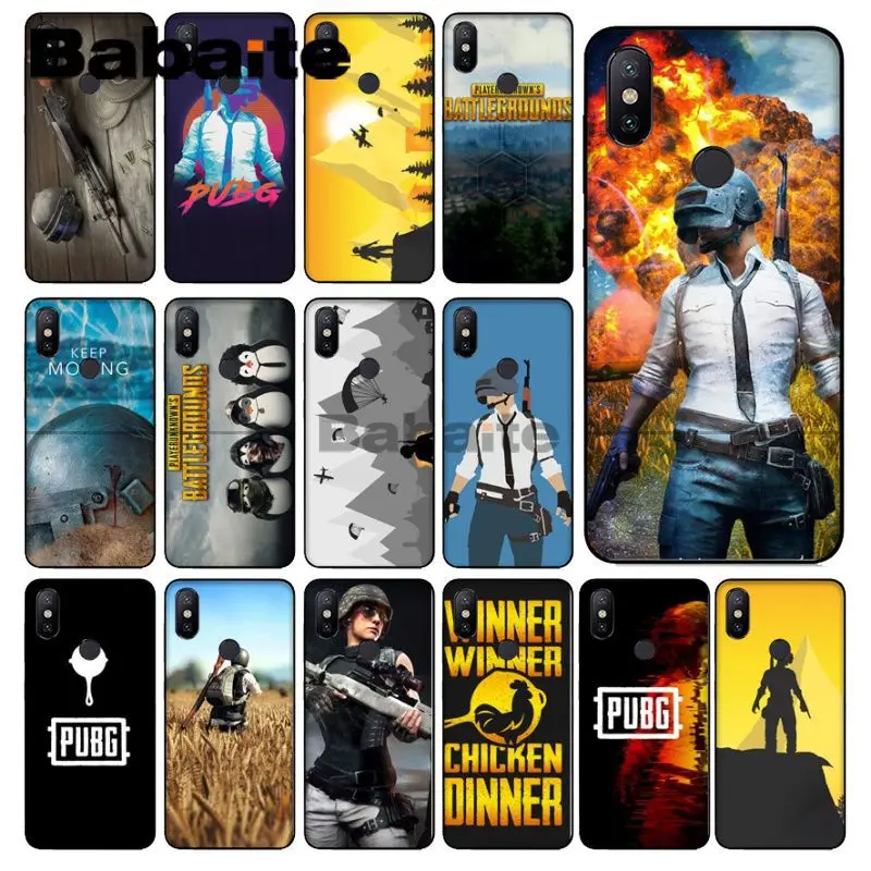 Черный силиконовый мягкий чехол Babaite PUBG для redmi 5plus 5A 6pro 4X note5A note4x note7 6A funda|Бамперы| |