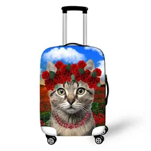 Kawaii котенок кошка печати багаж защитные чехлы эластичный пыль дождь для женщин чемодан Защита Чехол для 18 до 32 дюймов