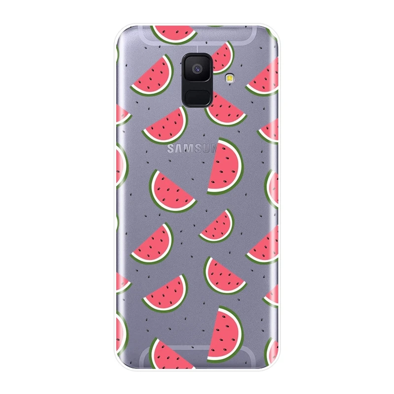 Задняя крышка для Samsung Galaxy A6 A8 Plus 2018 мягкий силиконовый персиковый ананас A3 A5 2016 2017