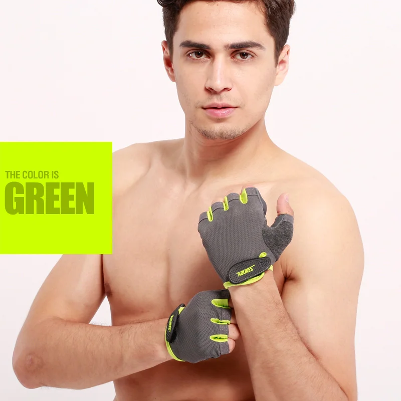 AOLIKES 1 пара перчатки для спортзала женские мужские Противоскользящие дышащие Гантели тяжелая атлетика половина пальцев фитнес спортивные перчатки